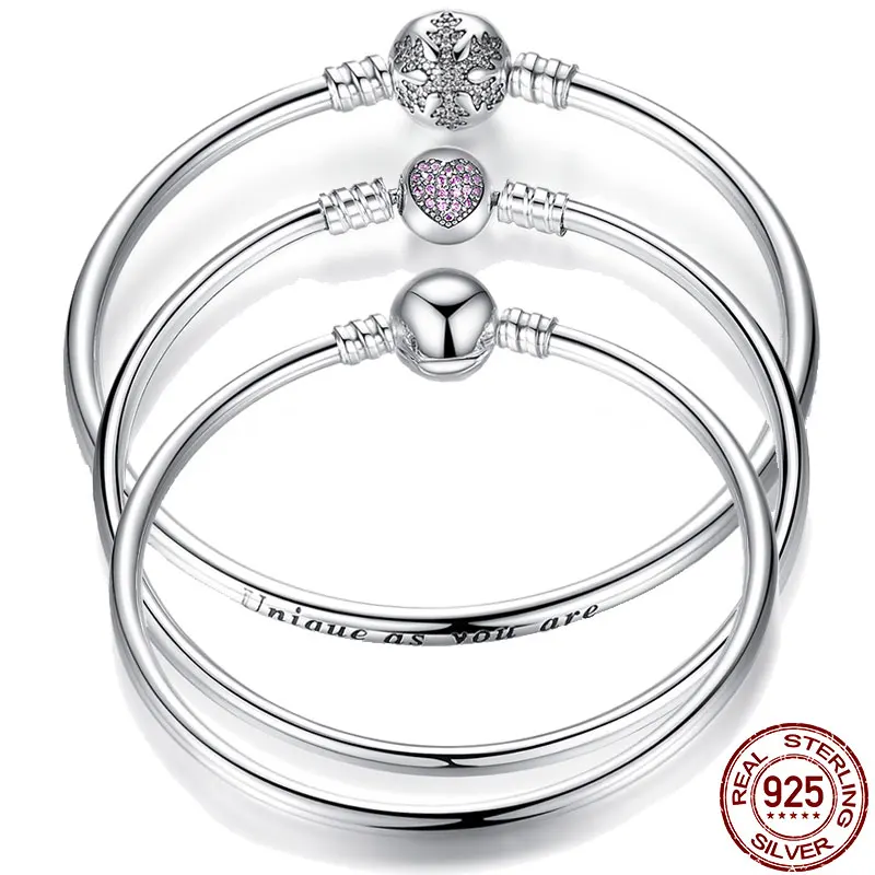 Pulseira 925 пробы серебряный браслет Femme Снежинка Сердце голубой глаз Femme змеиная цепь браслеты и ювелирные женские браслеты