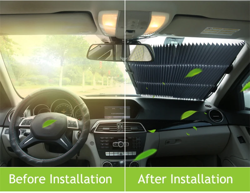 Автомобильный выдвижной солнцезащитный козырек на лобовое стекло занавеска