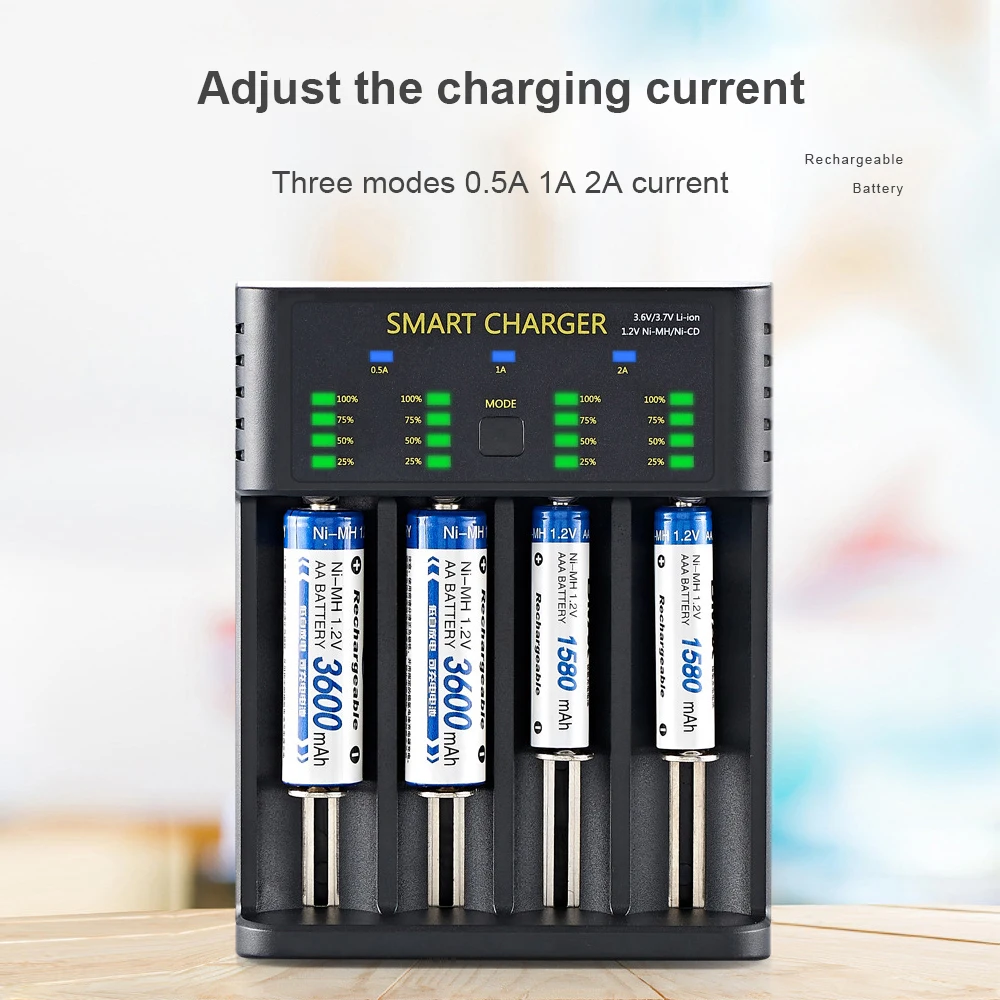 Зарядное устройство USB Smart 18650 M02 M04 для литий-ионных аккумуляторов 26650 21700 18350 AA AAA 3 7