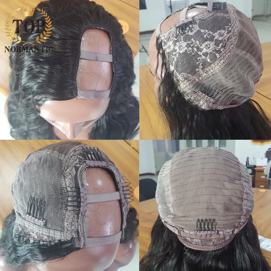 Topnormantic 250 Плотность Боб парик U часть бразильский Реми натуральный цвет парики