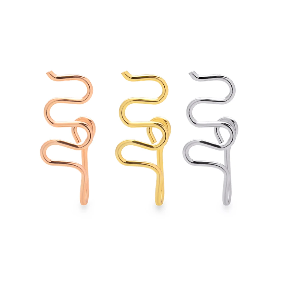 

Copper Snake Nose Fake Piercing Rings Nase Cuff Jewelry Nose Rings And Studs Inida Style Neus Fake Pircing Ring Unisex Sexy