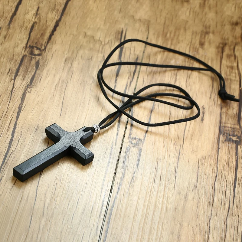 Кожаный шнур для мужчин подвеска черного и коричневого цвета молитвенные