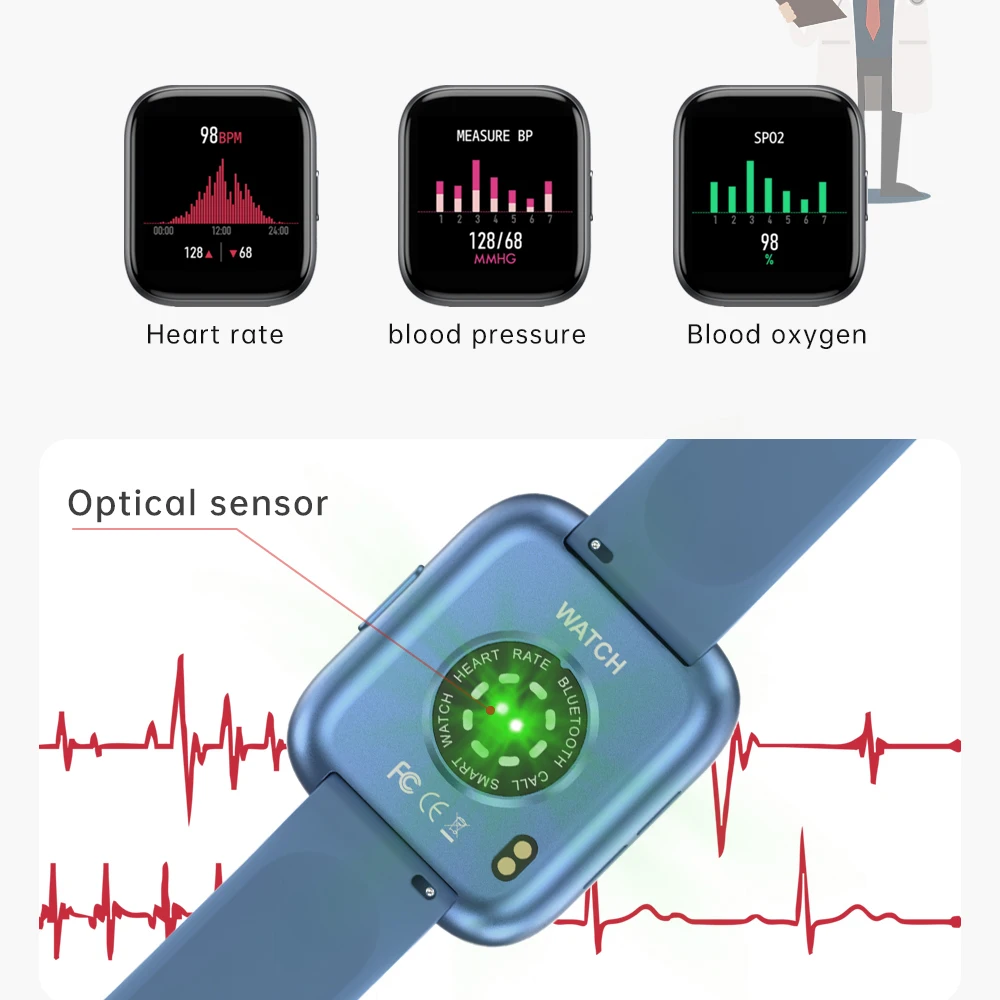 

Smart Watch Men Bluetooth Call Pedometer Watches Women Sport Fitness Tracker Heart Rate BP Smartwatch For Huawei Xiaomi Phone