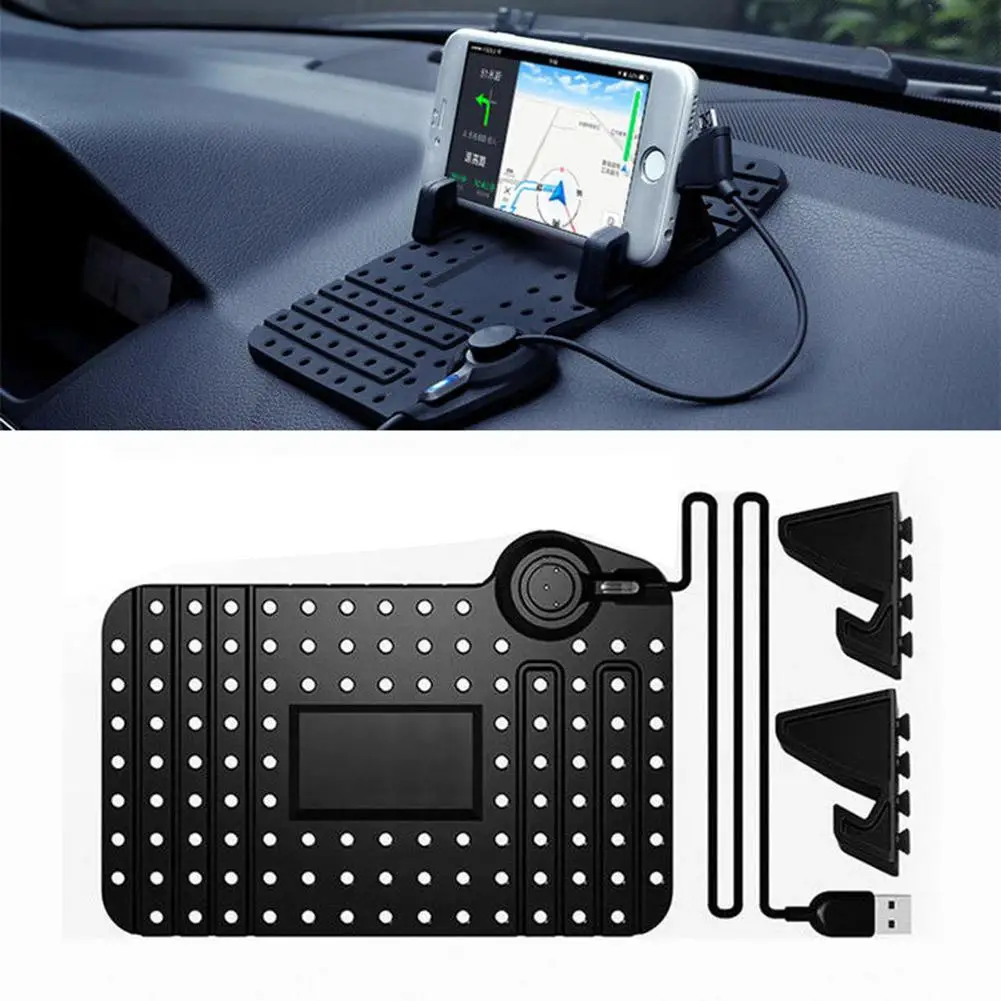 Автомобильный Регулируемый магнитный держатель для телефона GPS коврик с usb