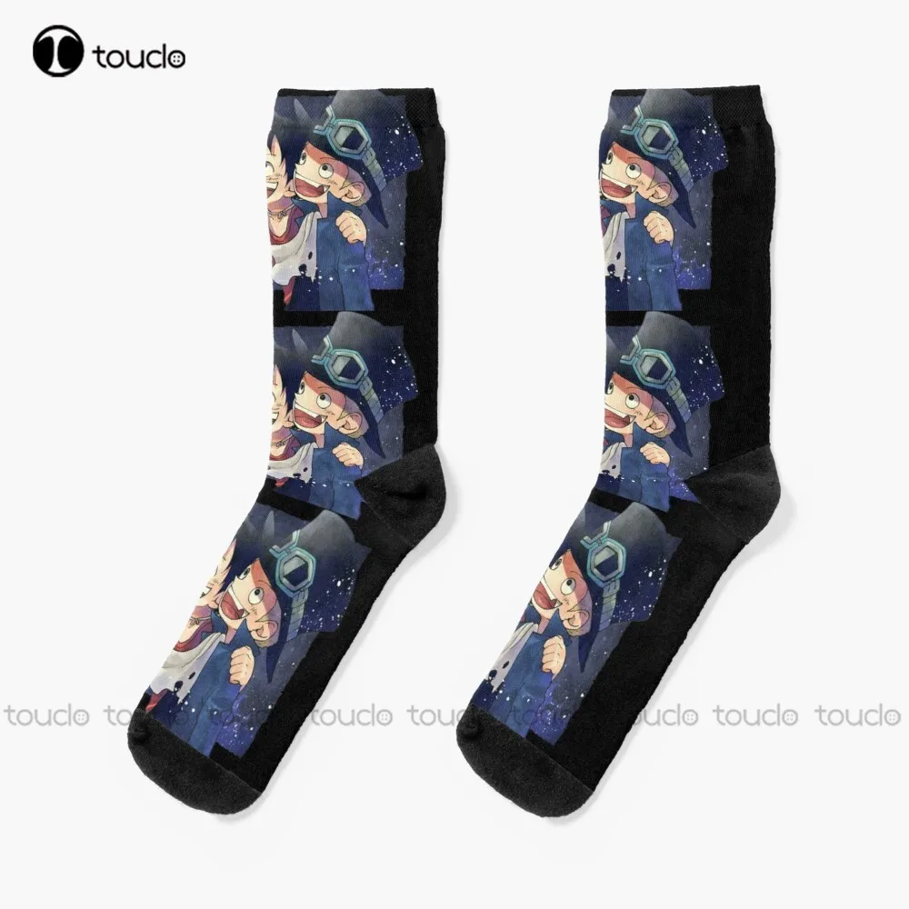 

One Piece Asl. - Star Night Of Ace Sabo And Luffy Socks Anime Socks Personalized Custom Unisex Adult Teen Youth Socks Funny Sock