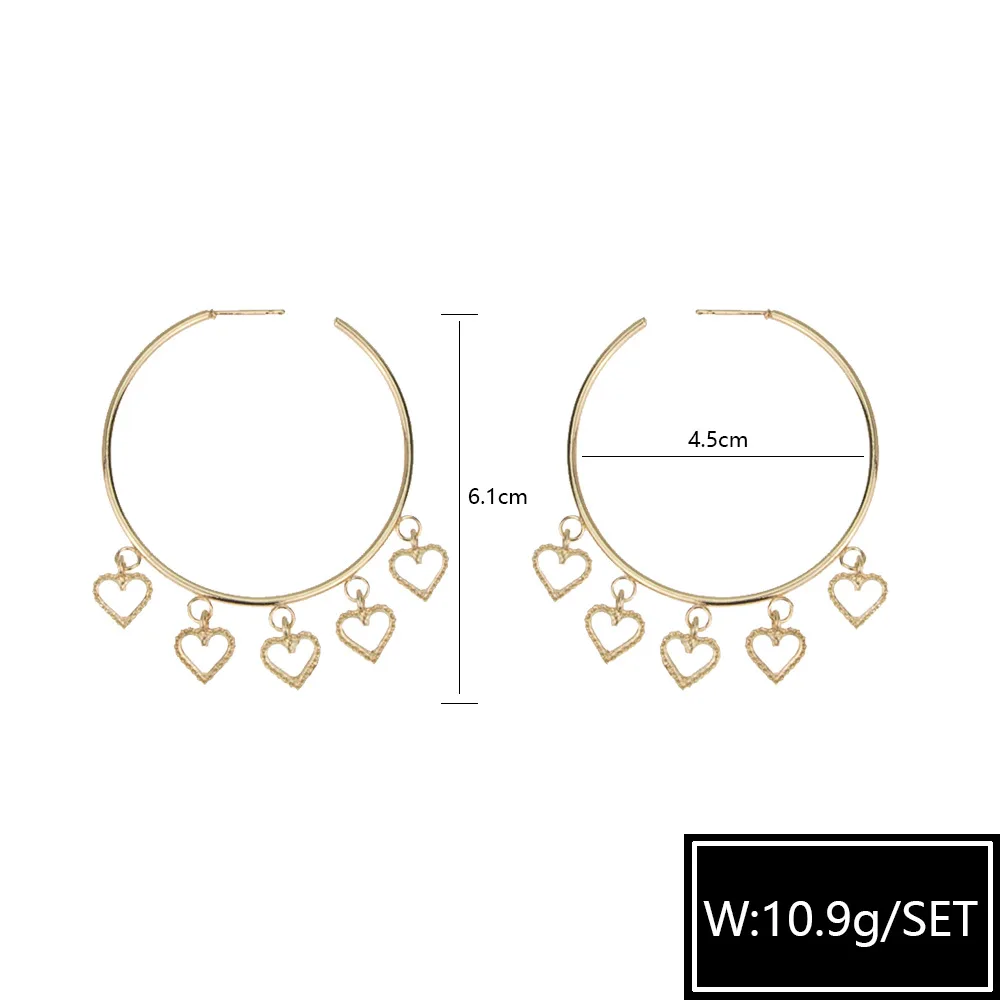 Корейские модные серьги золотого и серебряного цвета с большими полыми