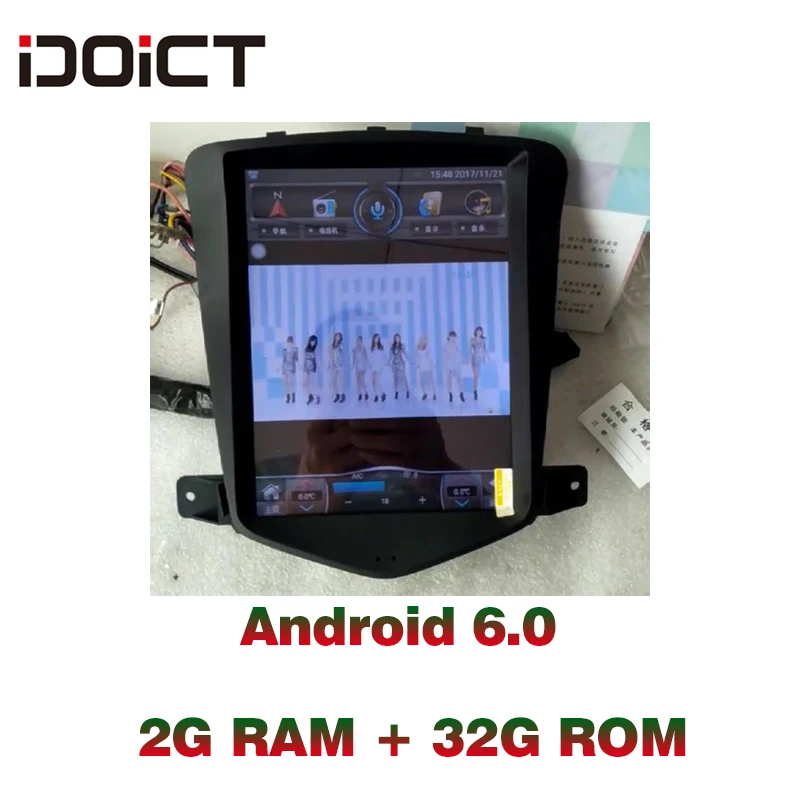 Автомобильный DVD плеер IDOICT TESLA Android 9. 0 2G + 32G GPS навигация Мультимедиа для Chevrolet Cruze