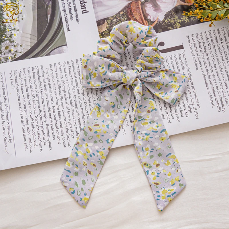 

New Chiffon Bowknot Elastic Hair Bands for Women Girls Scrunchies Headband Hair Ties Ponytail Holder Fashion Hair Accessories