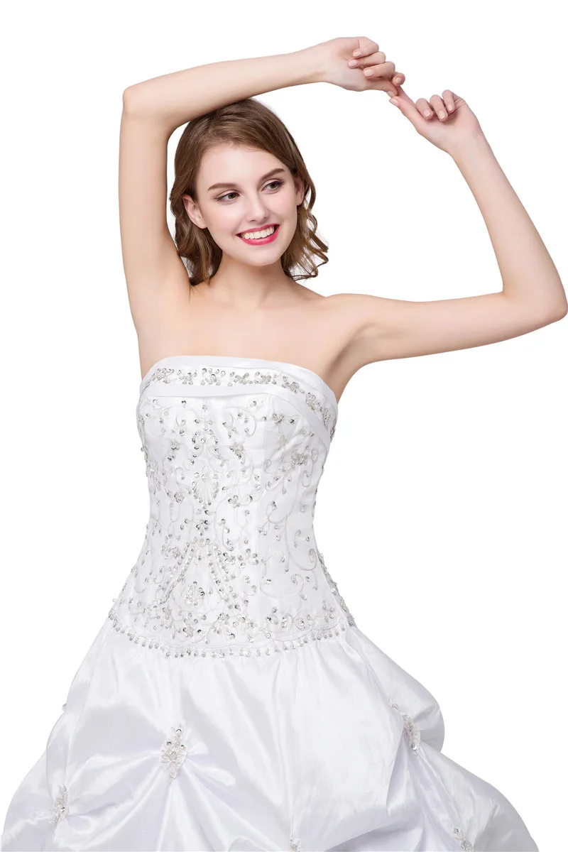 H & S свадебное бальное платье Свадебные платья с вуалью 2019 без бретелек и расшитый