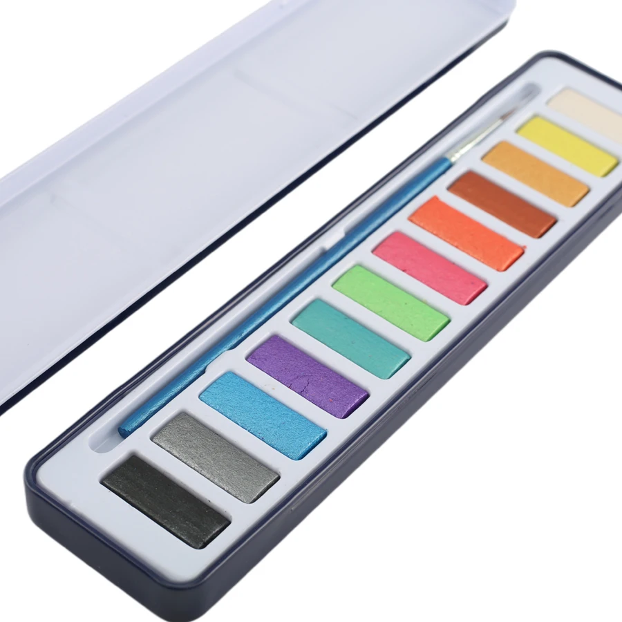 

Перламутровая однотонная Акварельная краска, флуоресцентный Расширенный мастер-класс, 12 цветов для краски и покраски ногтей, набор краски