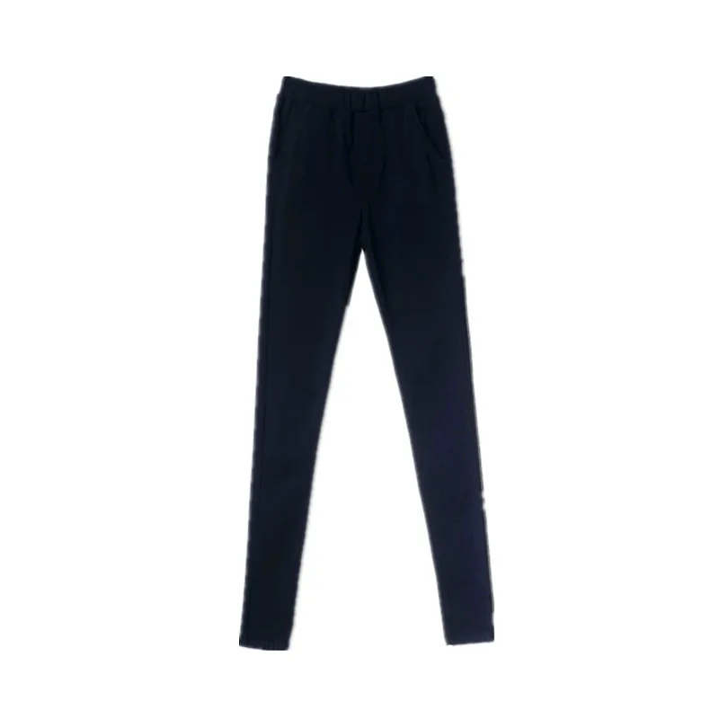 

New High Quality Navy Blue Extended Casual Pants X-long Legs Small Feet Pencil Thin Elastic Waist Full Length Plus Size 27-38 40