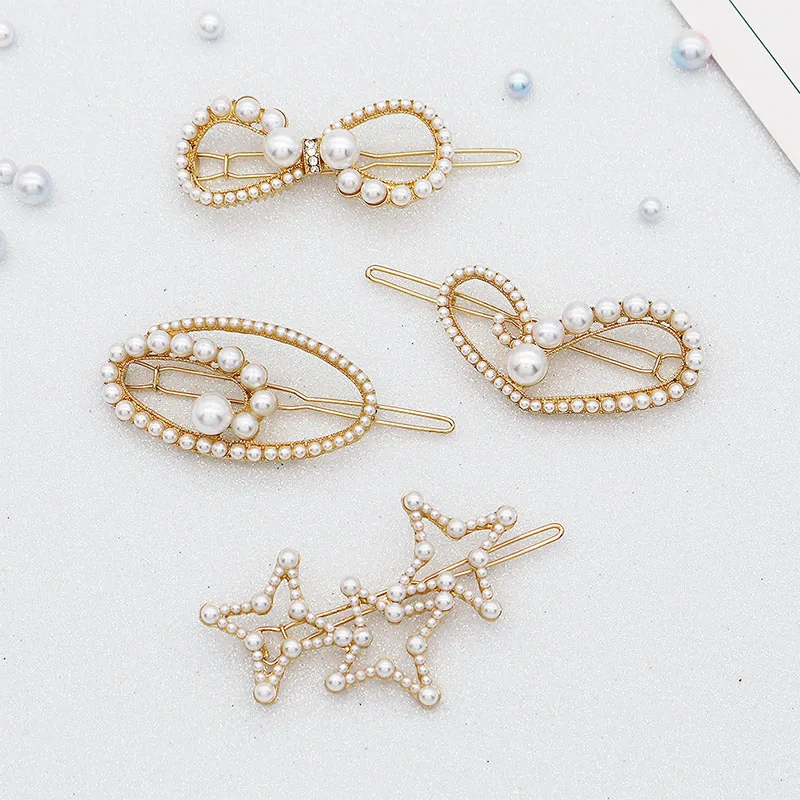 Женские жемчужные заколки для волос золотого цвета|Украшения волос| |