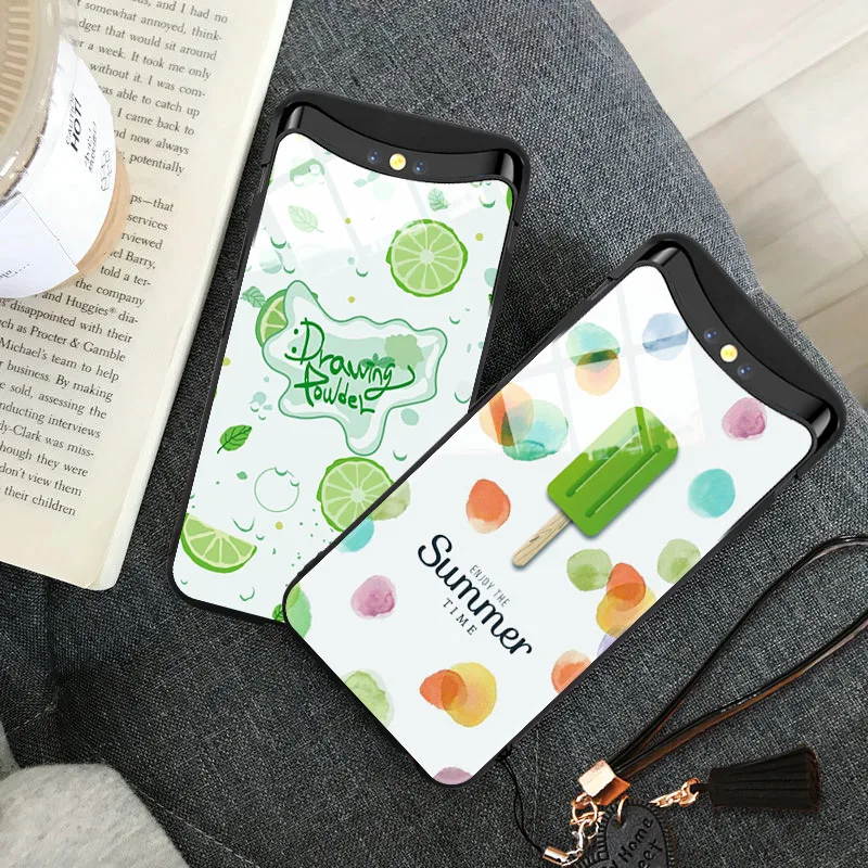 Летние фрукты закаленное стекло мороженое чехол для телефона OPPO Find X ins корейский