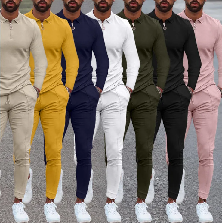 

Sets Tracksuit Men 2021 Autumn New Arrival Mens Sweatshirt Zipper Outfit Sportswear Male Suit Pullover Two Piece Set Casual