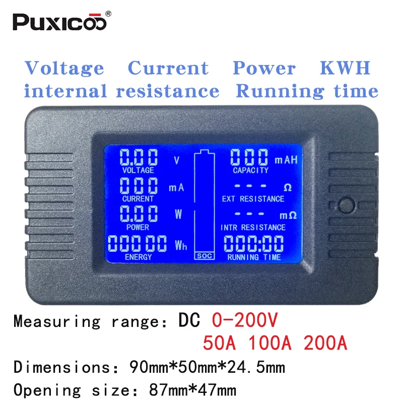 PZEM 015 0 200v 200A цифровой амперметр вольтметр счетчик энергии автомобиля Батарея
