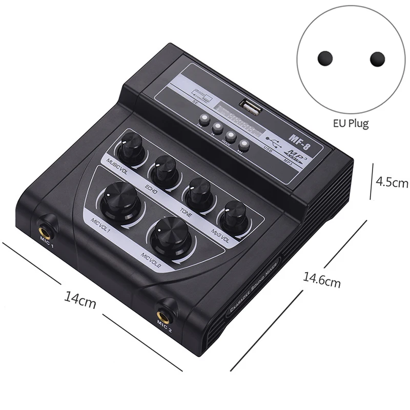 MF8 мини портативный микрофон аудио Миксер с USB DJ звук смешивания домашний