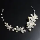 Женские венок для Свадебные аксессуары для волос, свадебные украшения, обувь с украшениями в виде кристаллов для невесты украшения 2021 для девочек Женская модная резинка для волос украшения