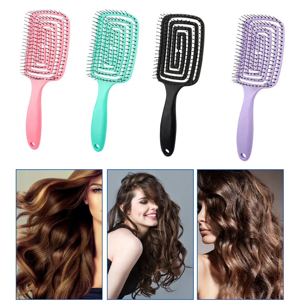 

Hairbrush Curve Hollow Hairbrush Nylon Portable Scalp Head Massage Hair Brush Hair Styling Accessory
