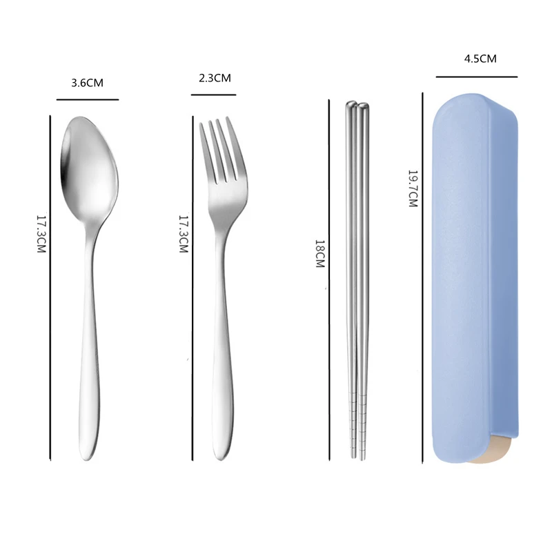 

2/3Pcs Cutlery Portable Stainless Steel Tableware Set with Storage Box Fork Spoon Chopsticks High Quality Travel Dinnerware Suit