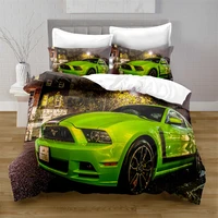 home textiles printed mustang car bedding quilt cover pillowcase 23pcs usaeue full size queen bedding set
