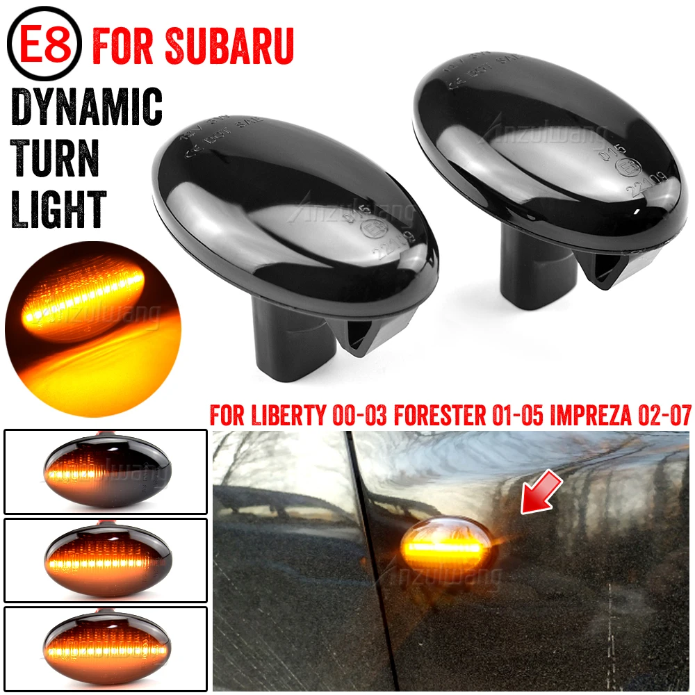 

Мигающий динамический Светодиодный Боковой габаритный указатель поворота для Subaru Liberty 2000-2003 Forester Impreza WRX STI GDA GDB 2002-2007