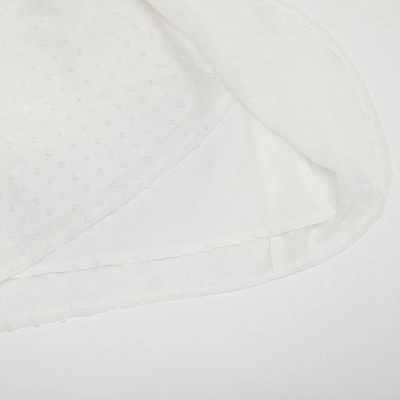 

2020 New White Chiffon Dress Female Sexy Deep V-neck Ruffles Long Sleeves Mini Dresses