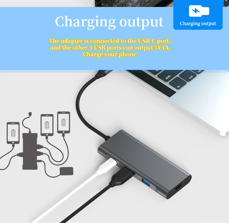 Type-c docking station HDMI HD 4k usb3.0 HUB all-in-one converter multi-function hub for phone MacBook Pro Air Huawei XiaoMi
