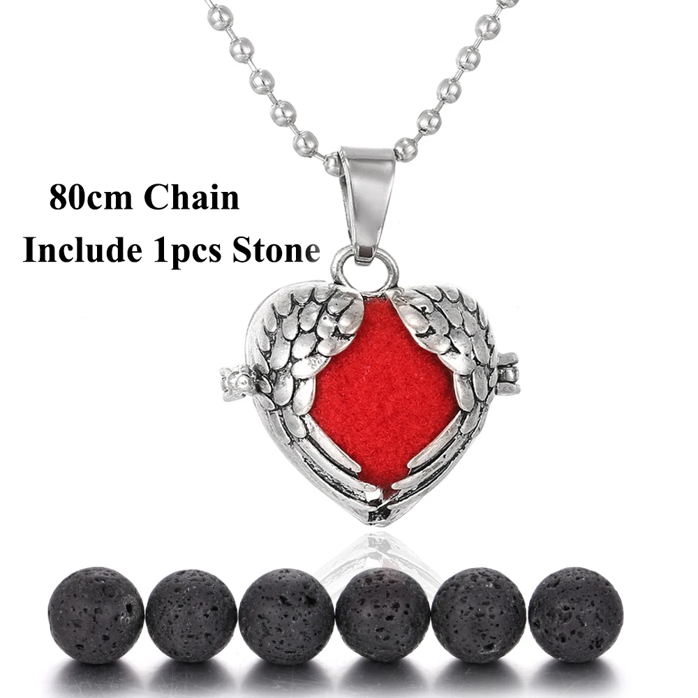Ароматическое ожерелье любящее сердце лава вулканический медальон с камнем