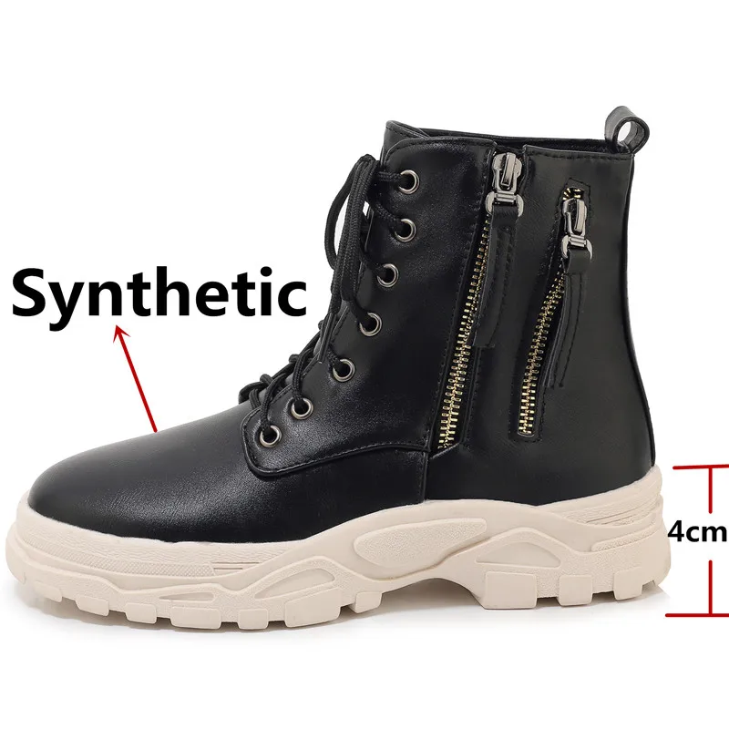 Женские мотоциклетные ботинки FEDONAS теплые в стиле ретро панк на молнии сбоку