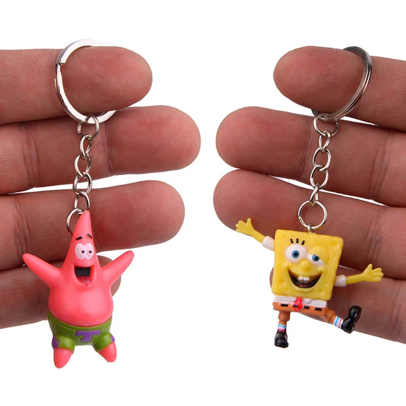 3and2 LXJERY 5 стилей мультфильм Spongebob герои брелок для женщин прекрасная цепочка для ключа сумка подвеска брелок для женщин дети девочки игрушка подарок - Цвет: 3and2