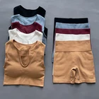 Cпортивный костюм женск,Костюмы с шортами, бесшовный жилет с u-образным воротником, костюмы для фитнеса для женщин, шорты с высокой талией, женский тренировочный костюм для бега, спортивный костюм для йоги