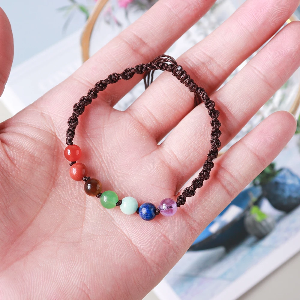 1 шт. браслет с натуральным кристаллом 7 цветов семь чакр хрустальный шар