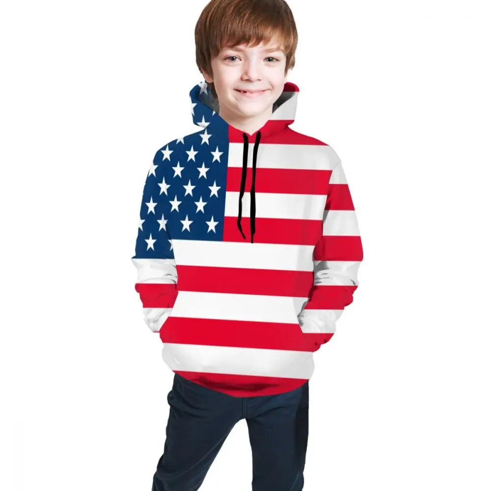 Толстовки с капюшоном флагом страны Повседневные детские толстовки