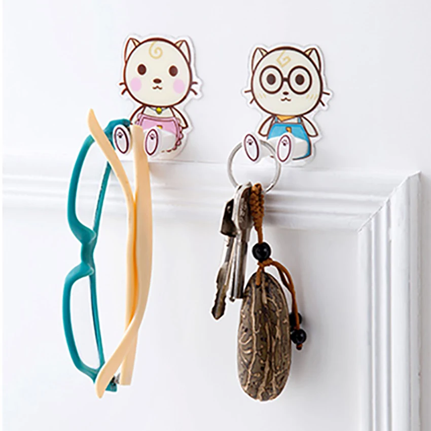 Настенные крючки в виде милых мультяшных героев подвесная вилка без перфорации