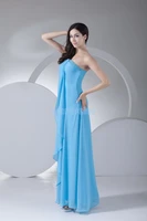 free shipping ball dresses 2022 sky blue formal gowns vestidos dress plus size weddings pageant dresses long bridesmaid dresses