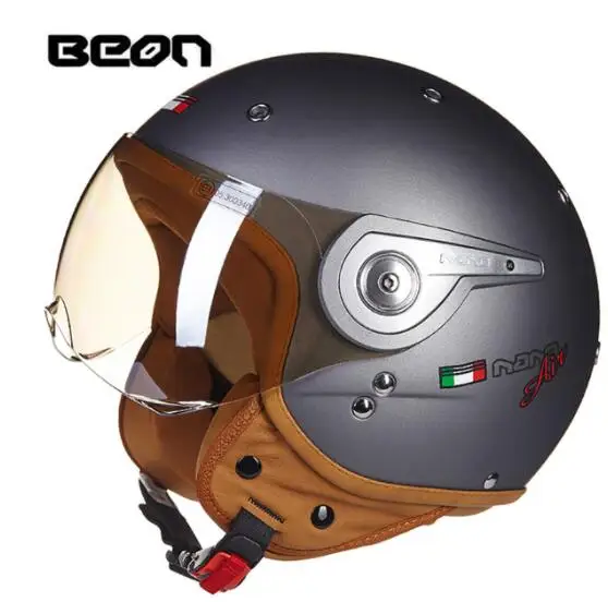 BEON мужской женский мотоциклетный шлем Chopper 3/4 винтажный с открытым лицом Casco Capacete