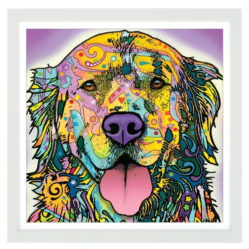 Милая голова золотистого ретривера с животными без рамки сделай сам рисование по