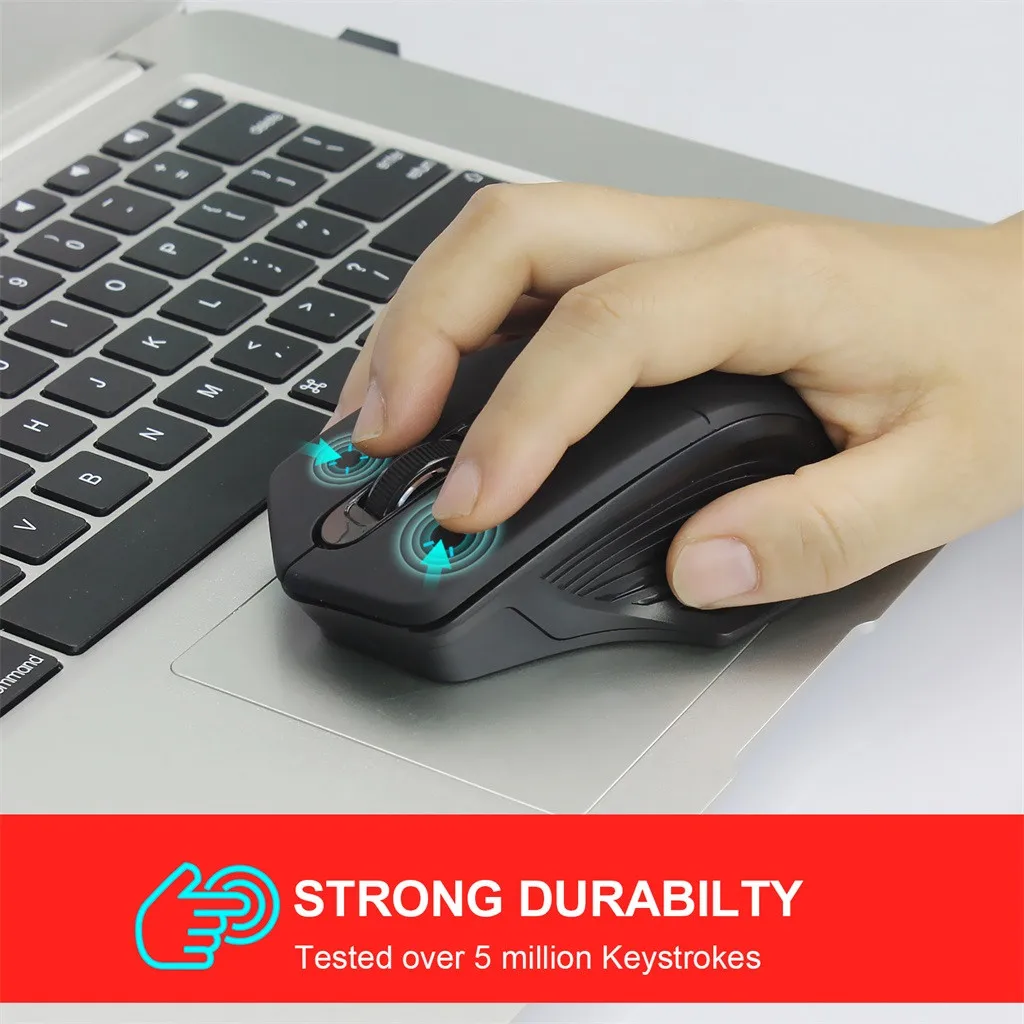 Беспроводная оптическая USB игровая мышь 2 4 ГГц 2400DPI перезаряжаемая Бесшумная для