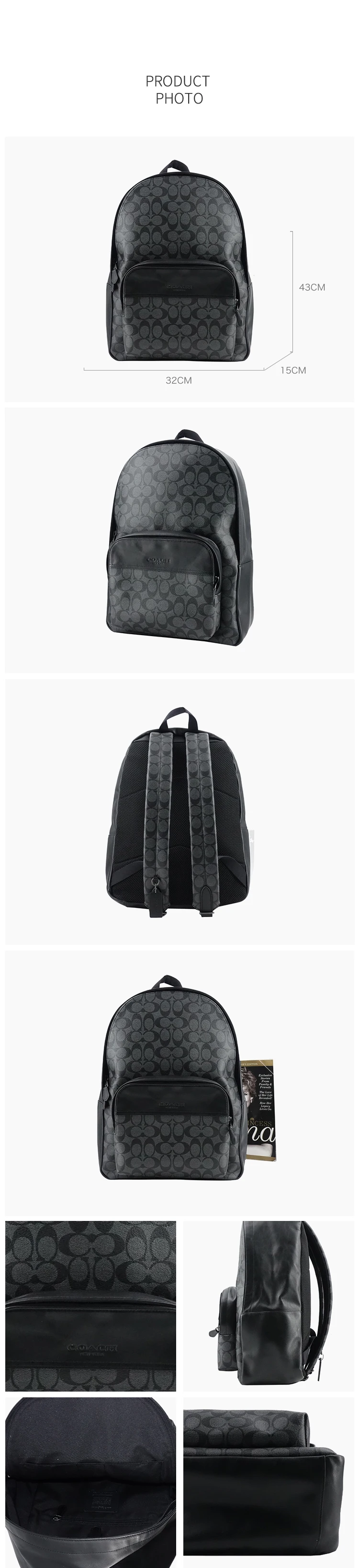 Coach F72483 мужской Хьюстон рюкзак Подпись холст рафинированная кожа