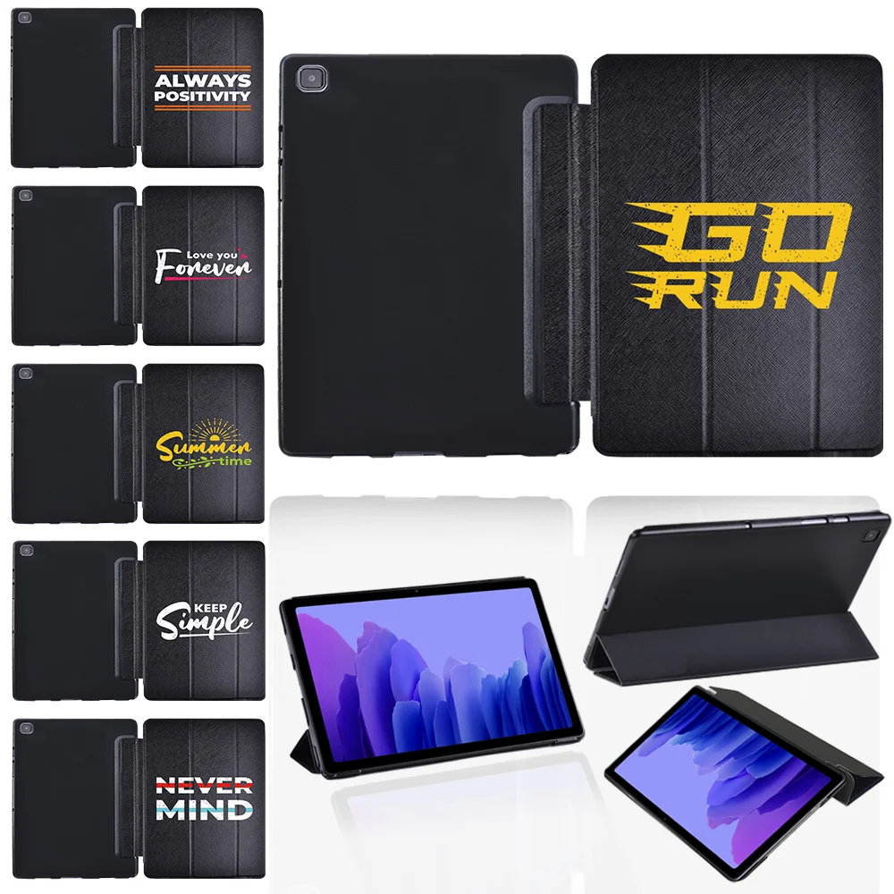 

Tri-fold Tablet Case for Samsung Galaxy Tab A7 10.4" 2020 T500 T505/Tab A 10.1 T510 T515 Phrase Series Durable Funda Shell Cover