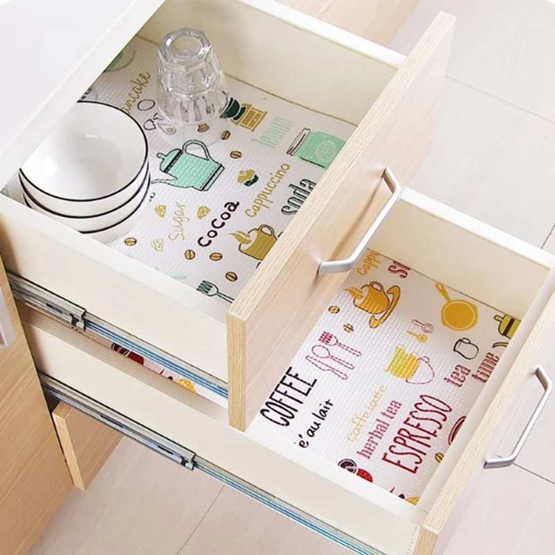 Kitchen Shelf Liners Cabinet Mat Table Drawer Moisture-Proof Waterproof Dust Anti-slip Pad scrapbooking Paper | Дом и сад