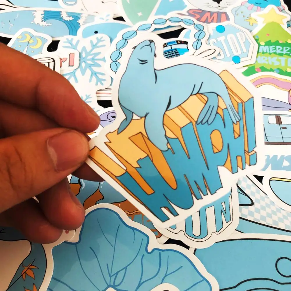 35 шт. синий/розовый/желтый мультфильм VSCO девушка стикер игрушка DIY портативный