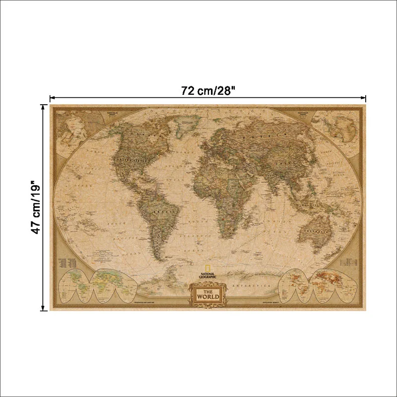 Ретро Карта мира из крафт бумаги старые настенные наклейки постер жизнь