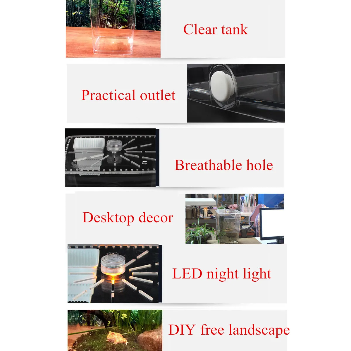 Прозрачный акриловый Террариум для домашних животных емкость кормления