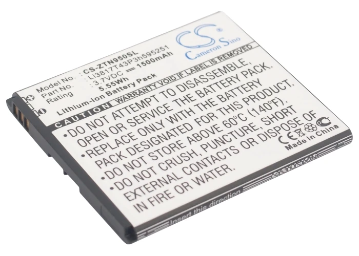 Обновленная батарея Cameron Sino для zte Li3716T43P3h595251 Q201T Q501T Q501U U808 V829 1500 mAh/5.55Wh | Мобильные