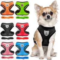pet harness and leash set cat and dog walking soft mesh breathable adjustable vest for puppy leash chest strap pet supplies