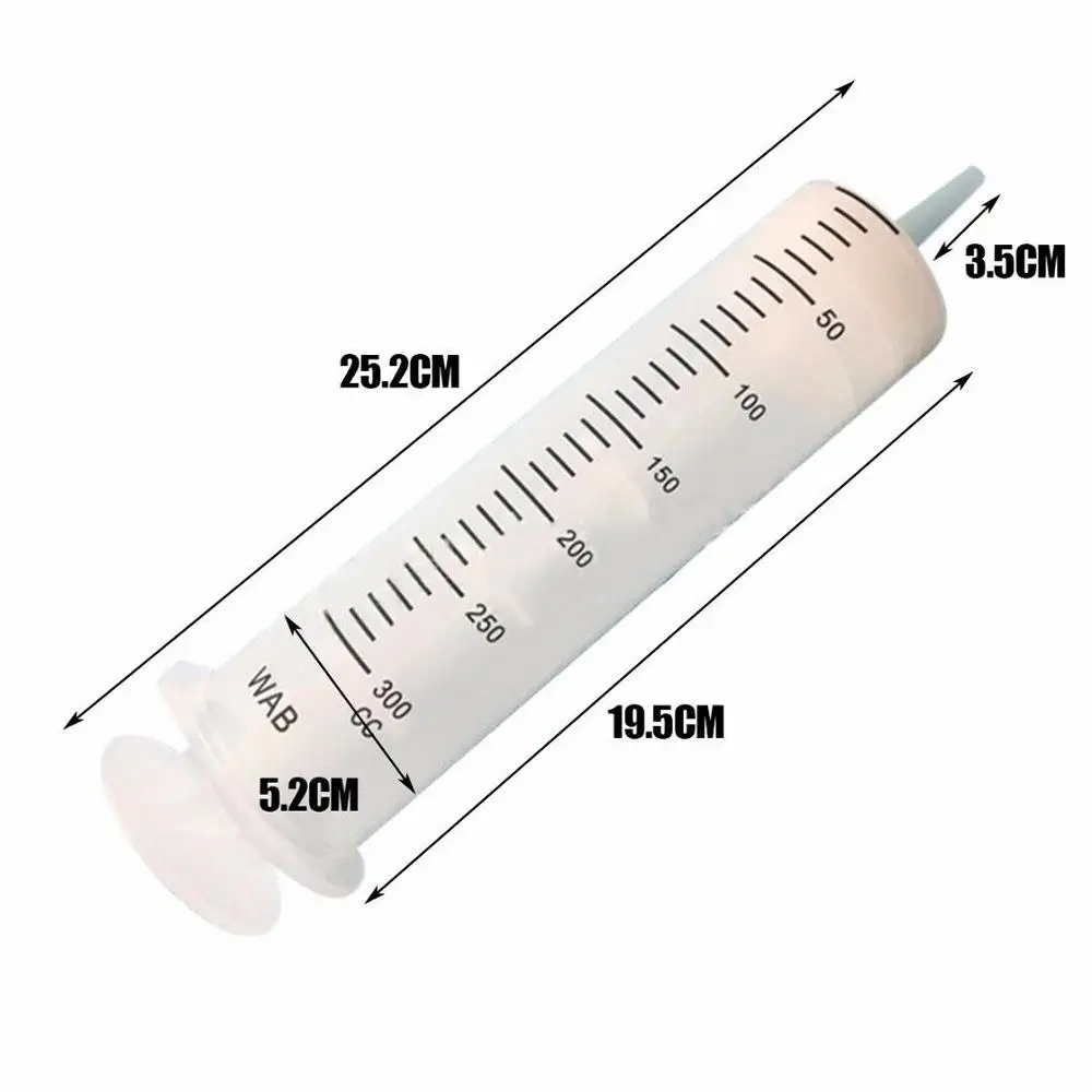 

1-Pc 300ml Plastic Syringe Large Capacity Syringe Transparent Reusable Sterile Measuring Injection Syringe Nutrient Hydroponics