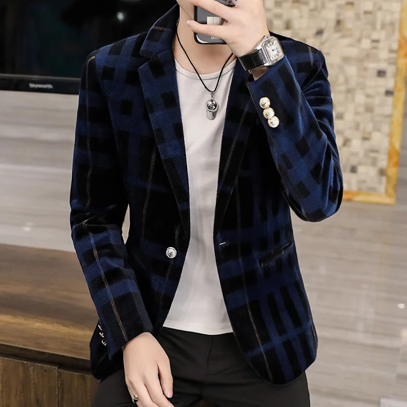 

Мужские повседневные осенние блейзеры COO2022 в клетку