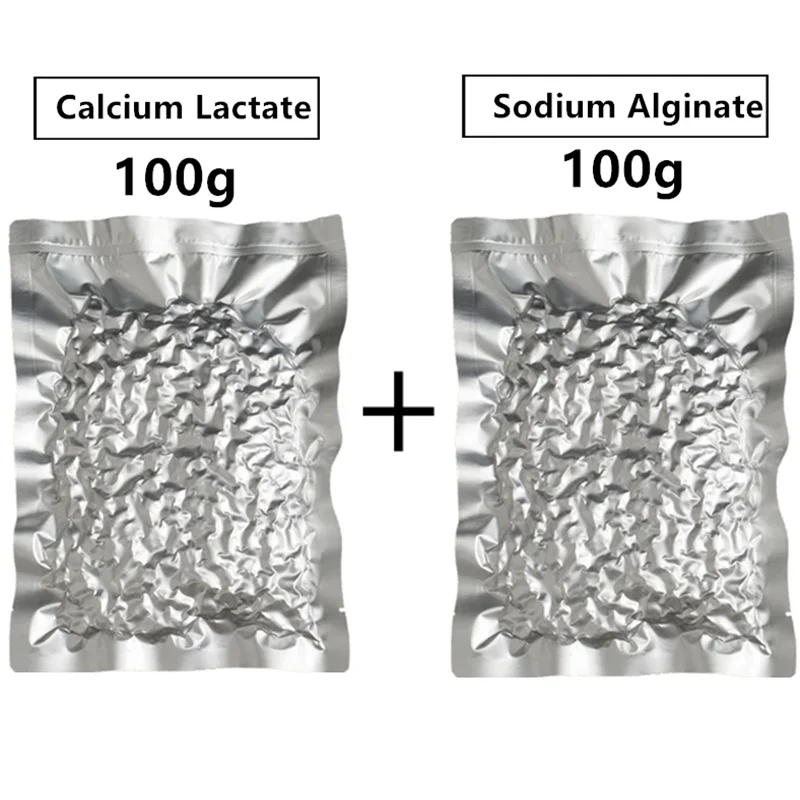 

Calcium Lactate 100g + Sodium Alginate 100g - Molecular cuisine Spherification