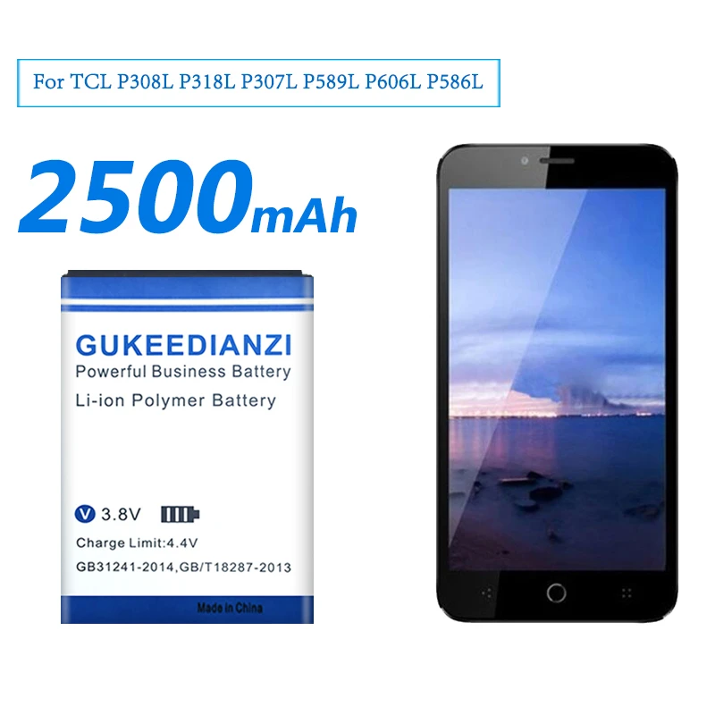 

GUKEEDIANZI 2500mAh TLp020LD For TCL P306C P306W P308L P318L P307L P586L P589L P606L Big Power Battery+Tracking Number